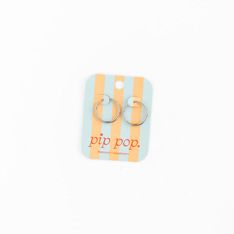 Endless Hoop Thin Silver Earrings
