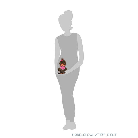 Classic Monchhichi Girl with Pink Bib