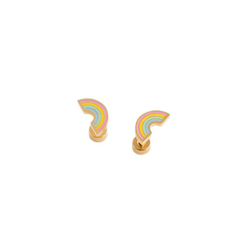 Pastel Rainbow Earrings - 18K Gold Plated, Hypoallergenic