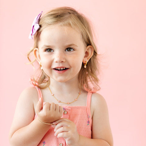 Petite Flower Necklace, 18k gold-plated stainless steel