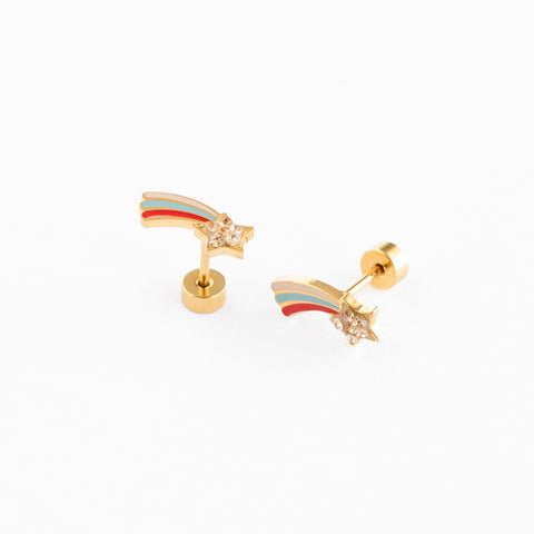 Shooting Star -18K Gold Plated, Hypoallergenic
