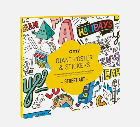 Giant Coloring Poster Folded & Sticker Street Art