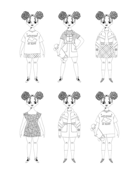 Coloring Paper Doll kit Frankie