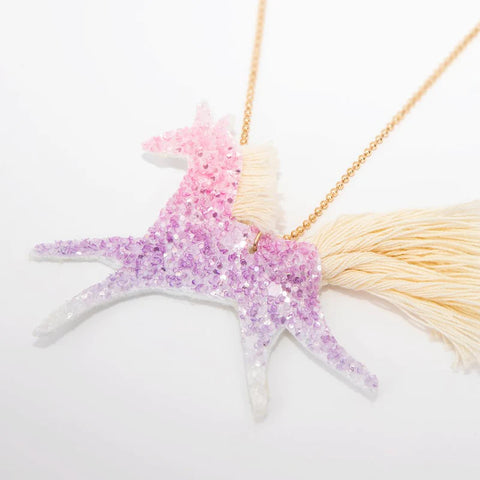 Ombre Glitter Unicorn Necklace