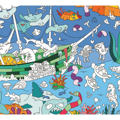 Giant Coloring Poster Folded Ocean