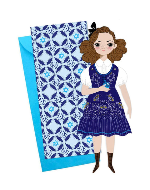 Mailable Paper Doll Card Esther w- Dreidel