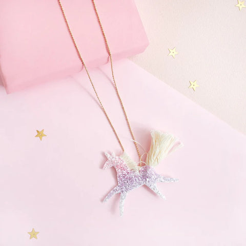 Ombre Glitter Unicorn Necklace