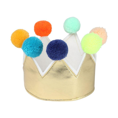 Gold Pompom Crown