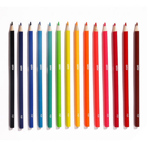 16 Neon Metallic Pop Pencils