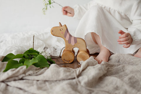 Wooden Pull Toy Unicorn