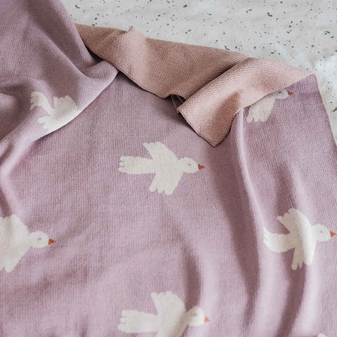 Organic Cotton Knitted Blanket Birdie