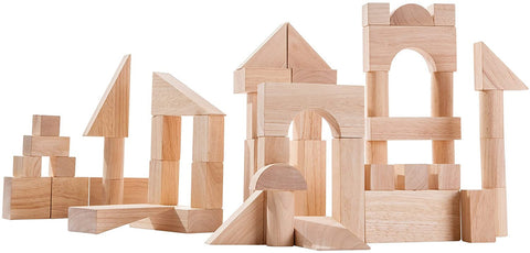 50 Unit Wooden Blocks - Natural
