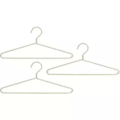 The closet comes with 3 golden hangers.