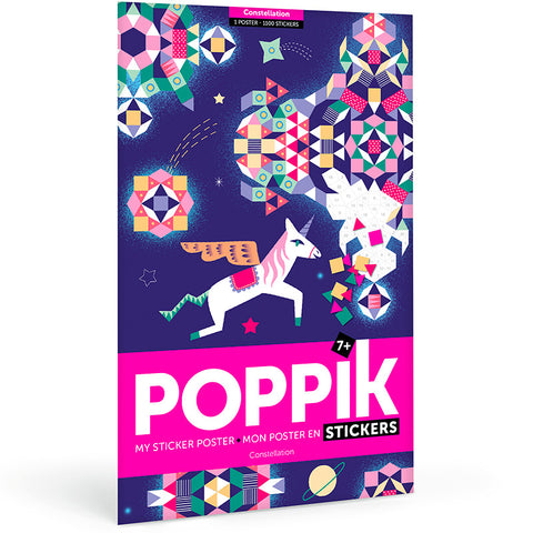 Constellation Pixel Unicorn Poster + Sticker